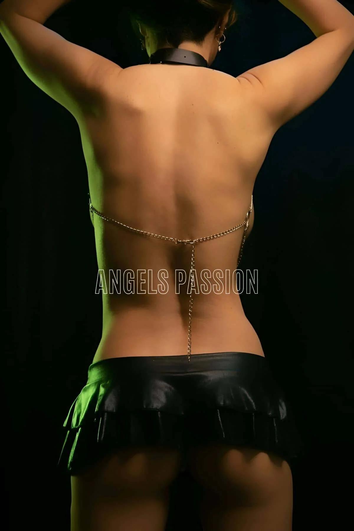 Gleaming Gold Chain Harness with Collar & O-Rings
