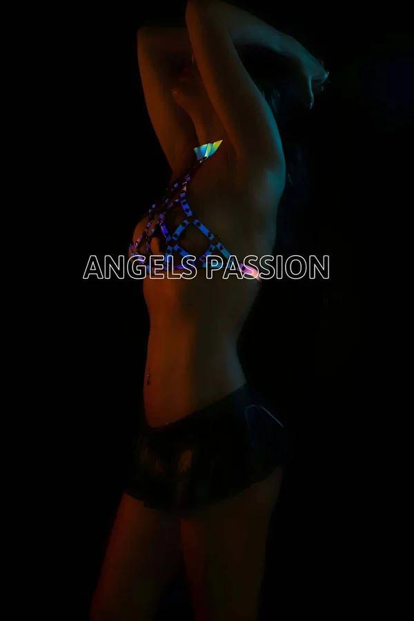 Iridescent Reflective Rave Chest Harness Top