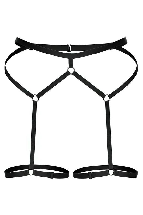 Strappy Body Harness with Choker & Garters