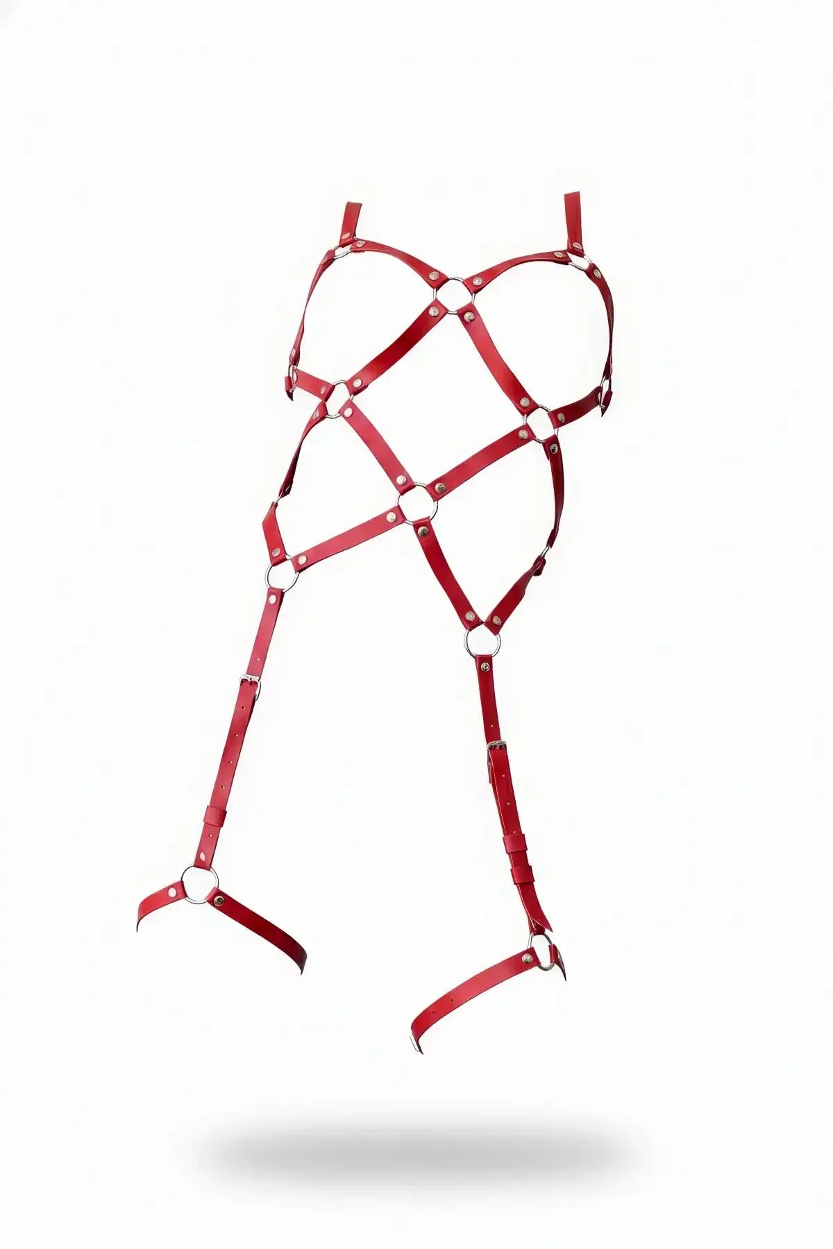 Full Body Cage Harness with Adjustable Leg Garters