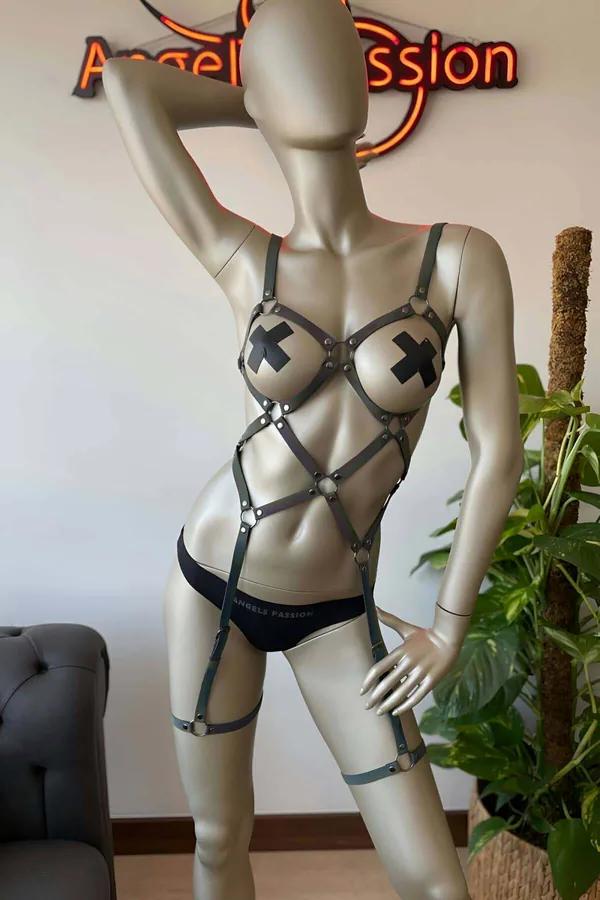 Iridescent Reflective Full Body Harness with Adjustable Straps