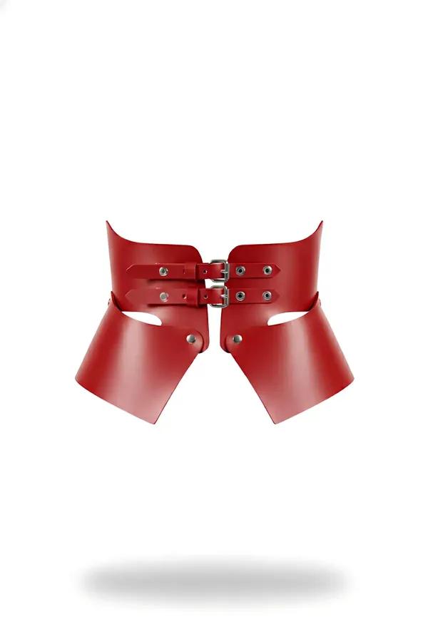 Wide Faux Leather Waspie Corset Belt