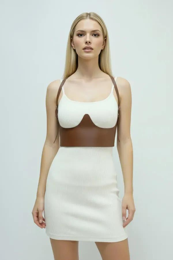 Underbust Harness with Sculpted Faux Leather Cups