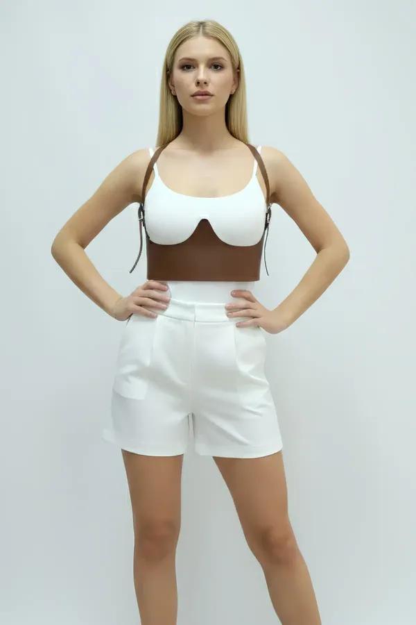 Underbust Harness with Sculpted Faux Leather Cups