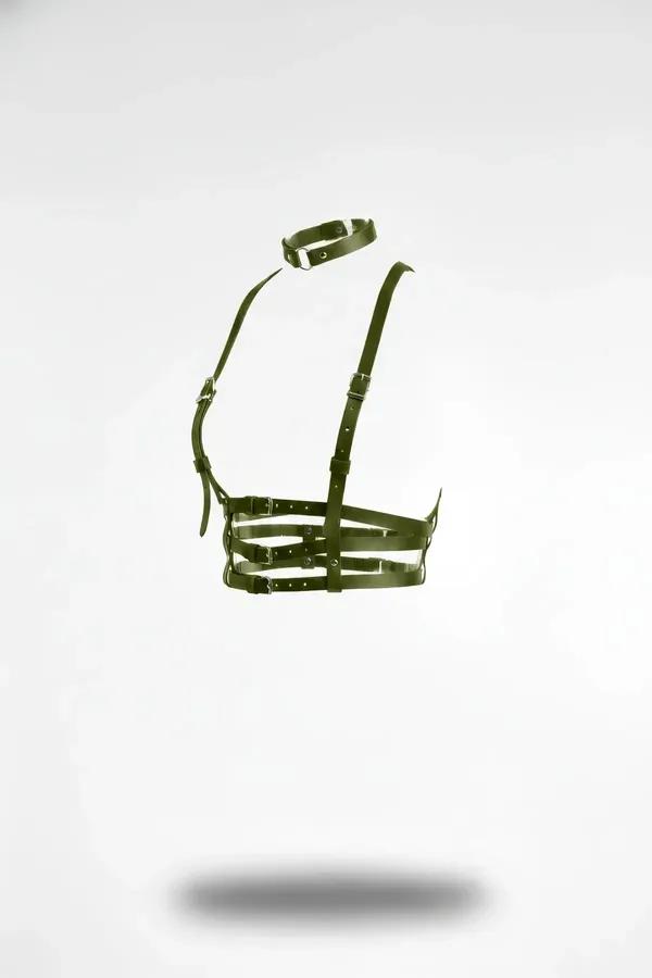 Multi-Strap Caged Chest Harness with Choker