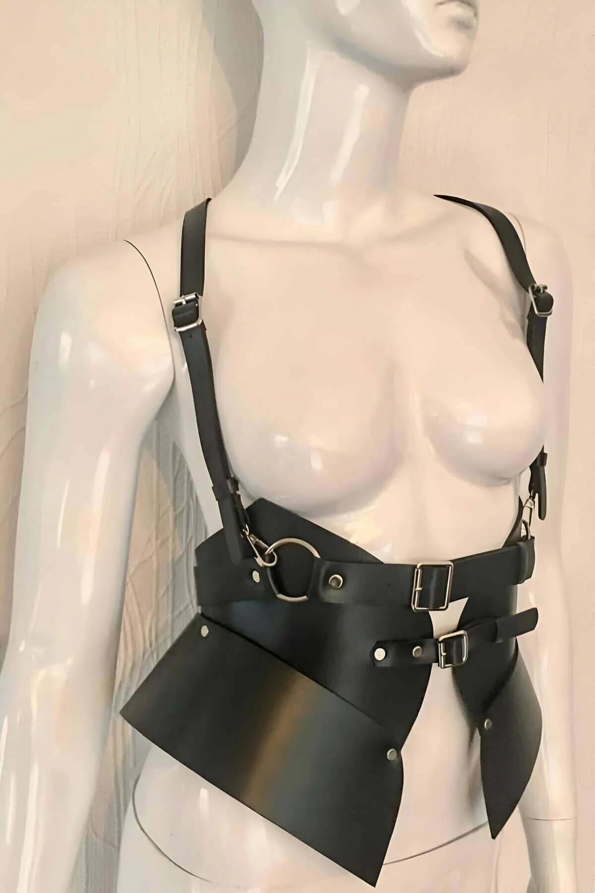 Asymmetrical Faux Leather Body Harness