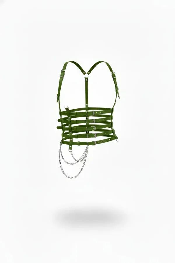 Underbust Harness with Multiple Buckles & Chain