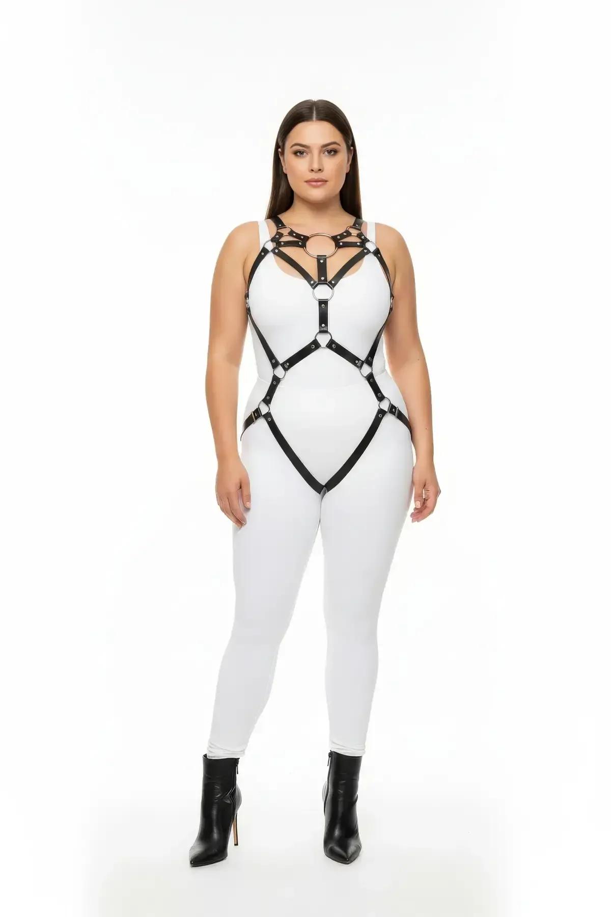 Full Body Harness with Central O-Ring and Garter Straps