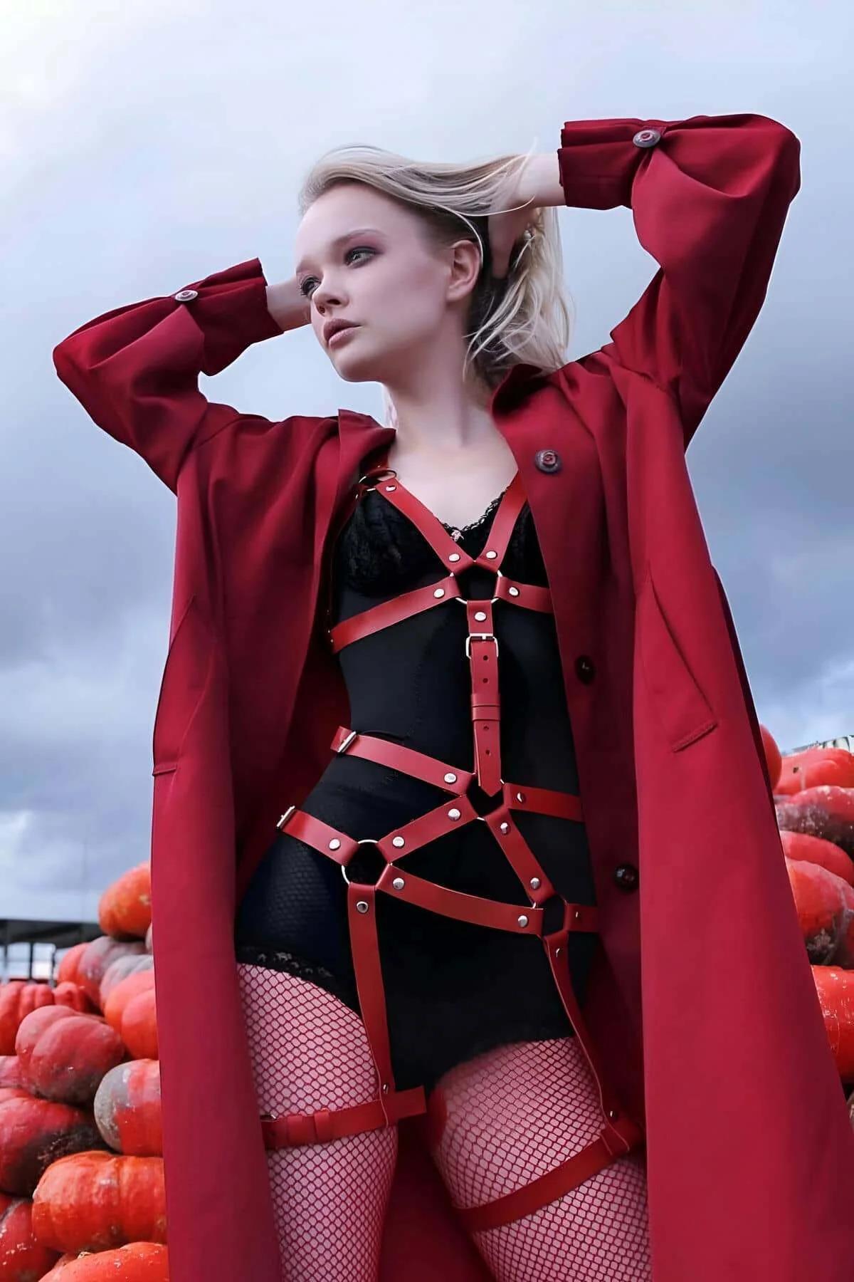 Adjustable Faux Leather Full Body Harness