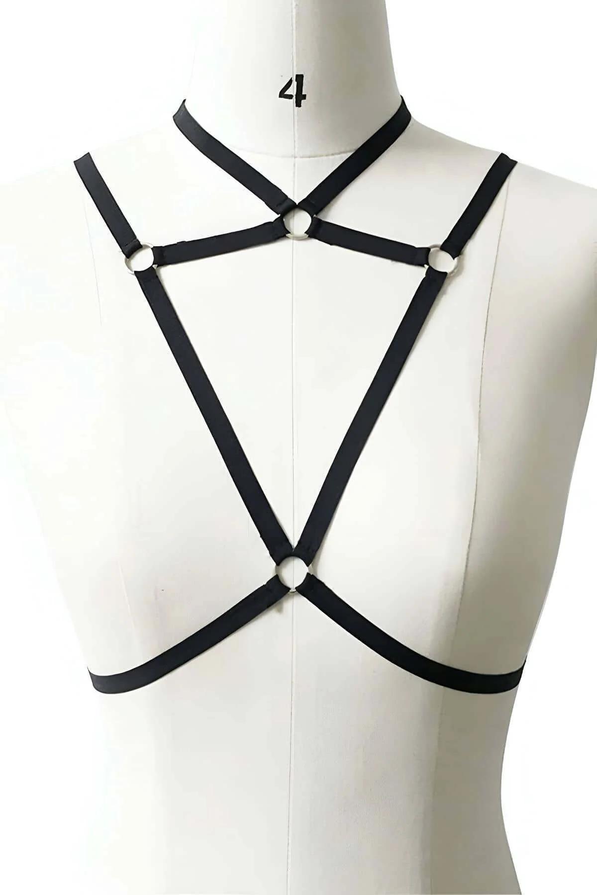 Adjustable O-Ring Choker Chest Harness