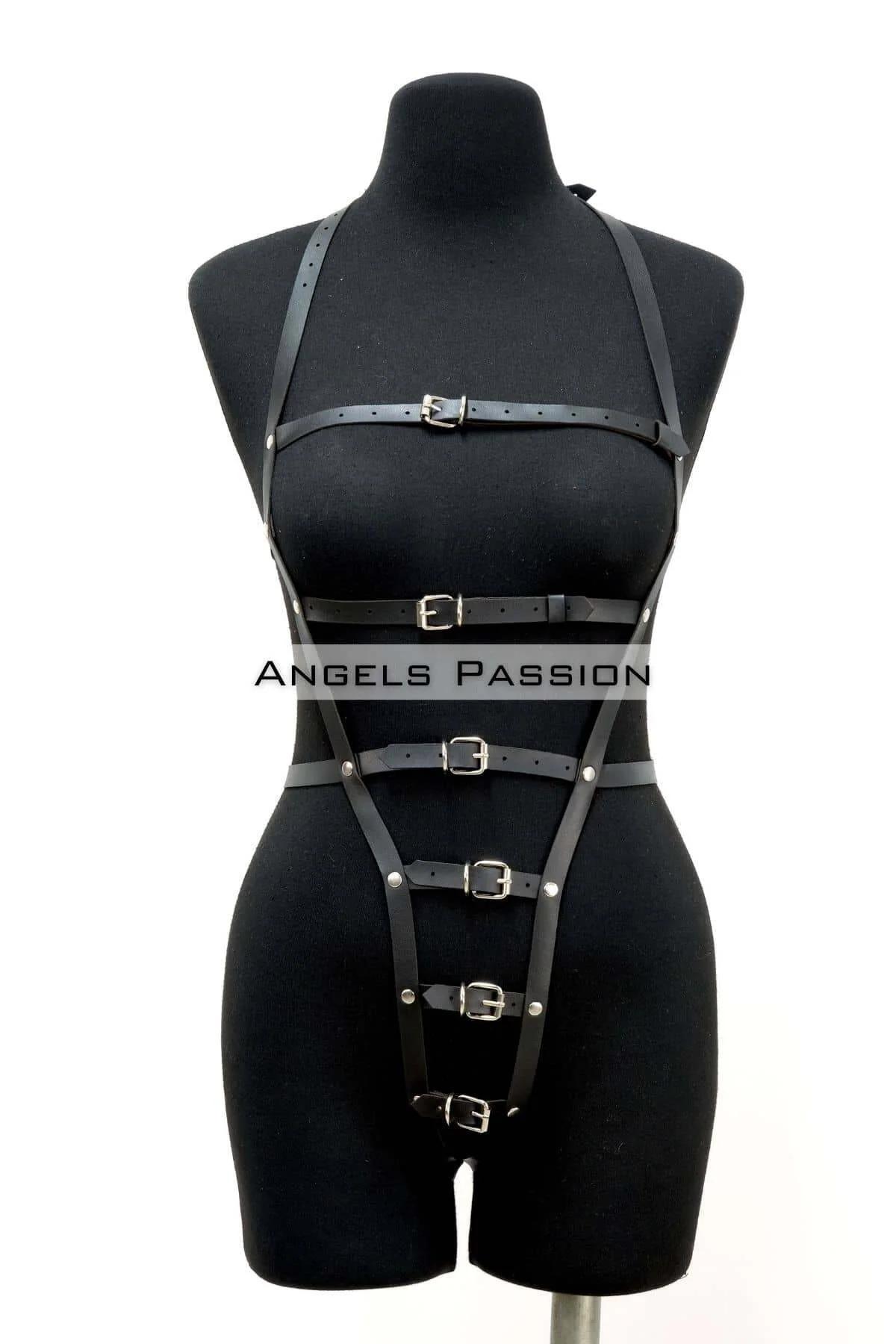 Adjustable Strappy Body Harness with Buckle Accents