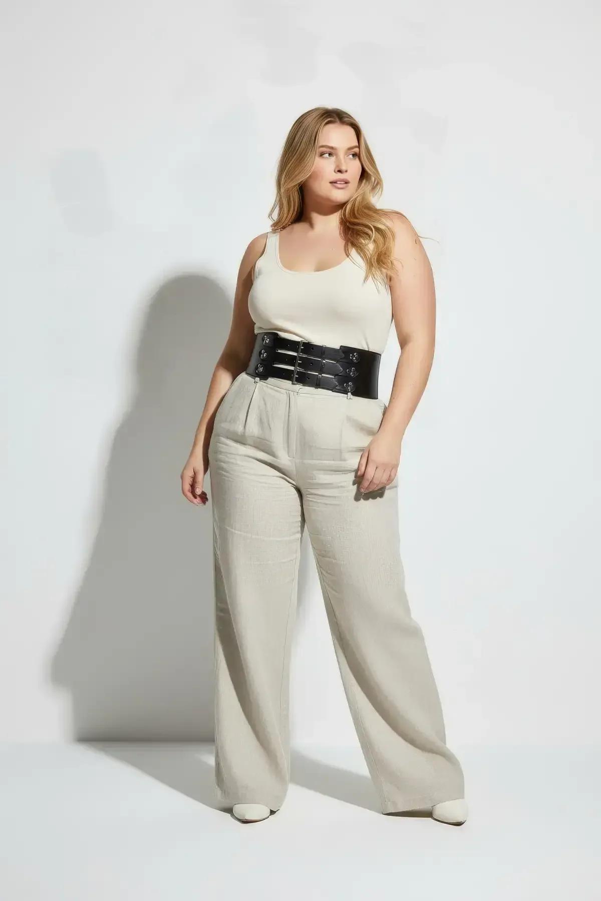 ខ្សែក្រវ៉ាត់ រឹត ចង្កេះ ស្បែក ខ្មៅ ម៉ូដ កូសេ ៣ ជាន់ ព្យួរ នៅ ផ្នែក ខាងមុខ យ៉ាង ឡូយ និង ទាក់ទាញ