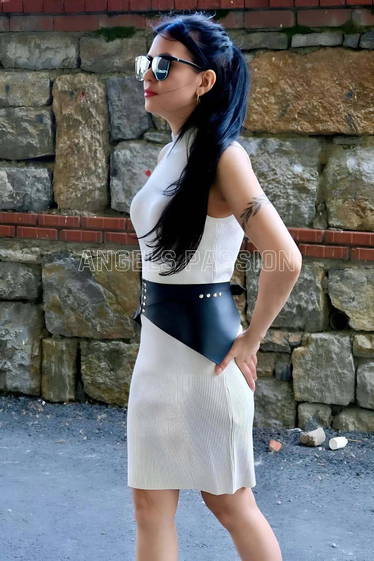 Rivet Studded Faux Leather Peplum Waist Harness