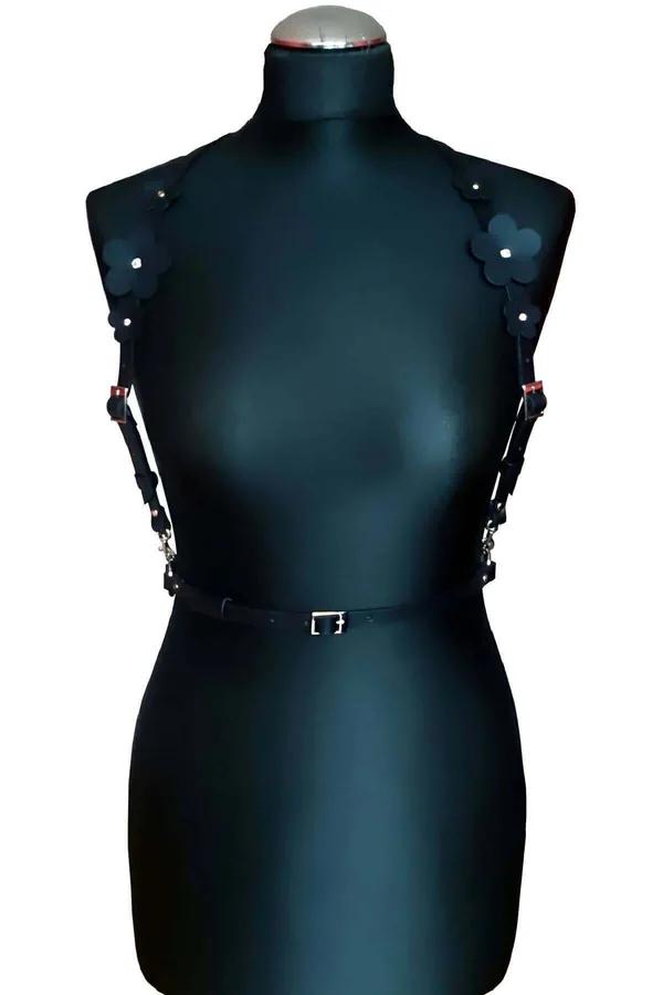 Chest Harness with Floral Appliqués