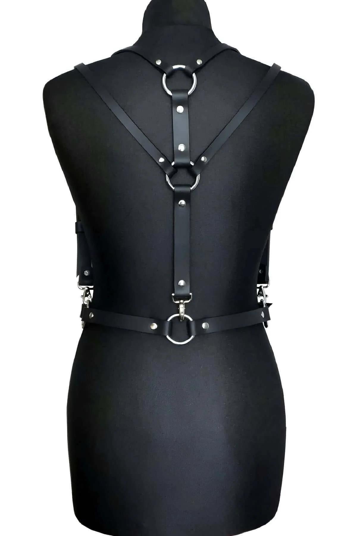 Adjustable Faux Leather Shoulder & Chest Harness