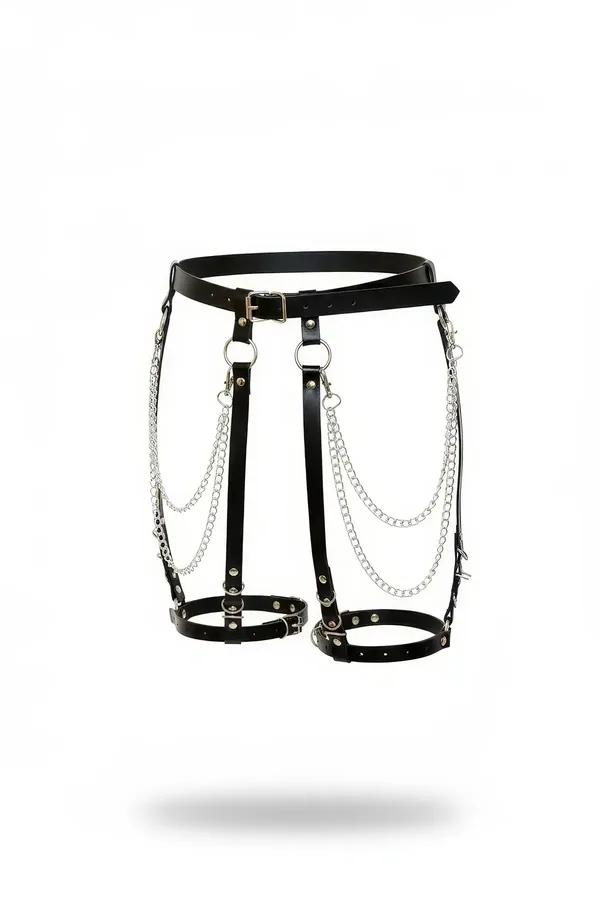 Chain Detail Faux Leather Body Harness
