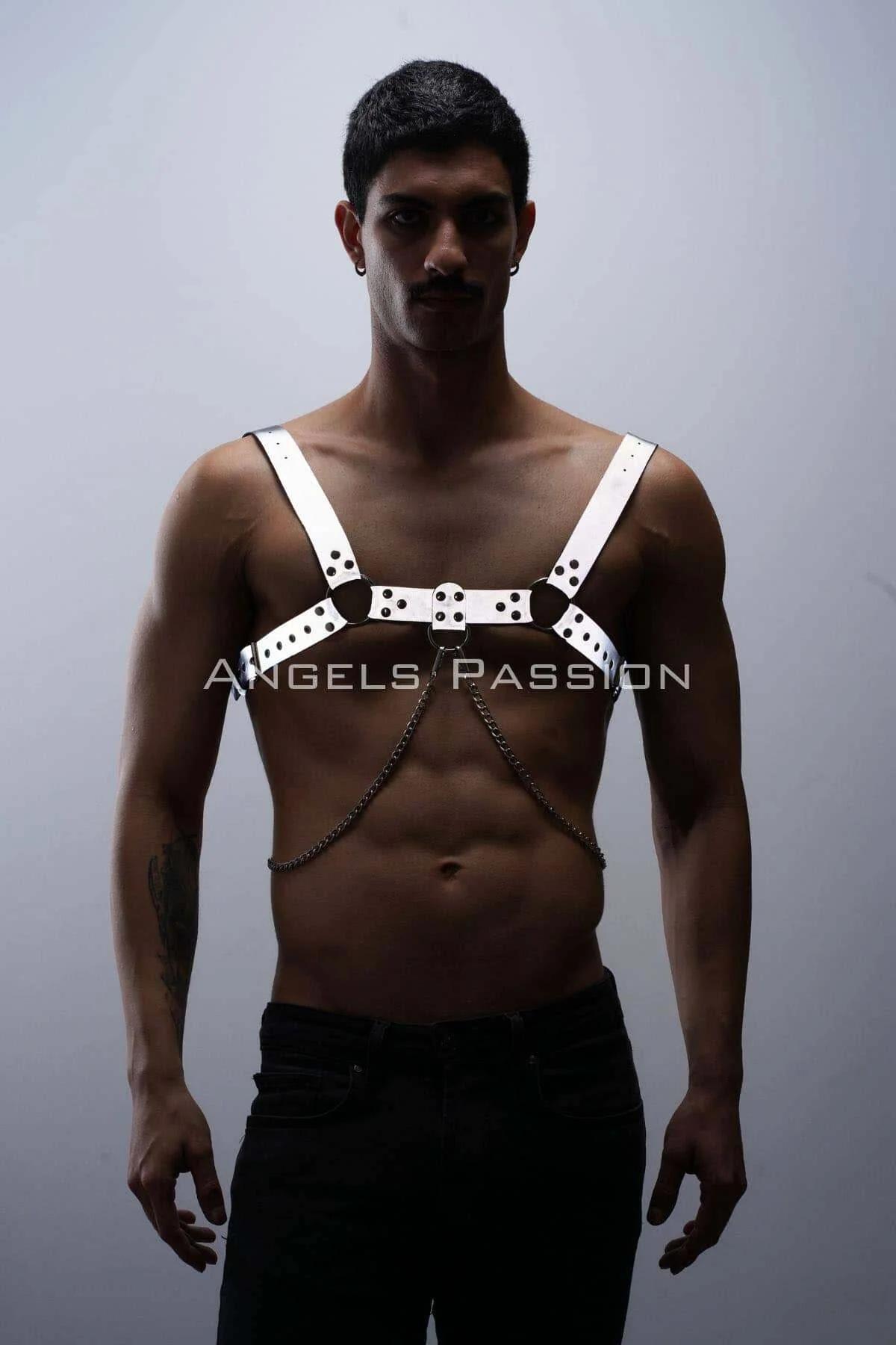 Reflective Chest Harness with Chain Detail