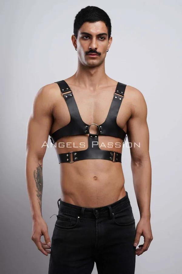 Strappy Chest Harness with O-Ring Detail