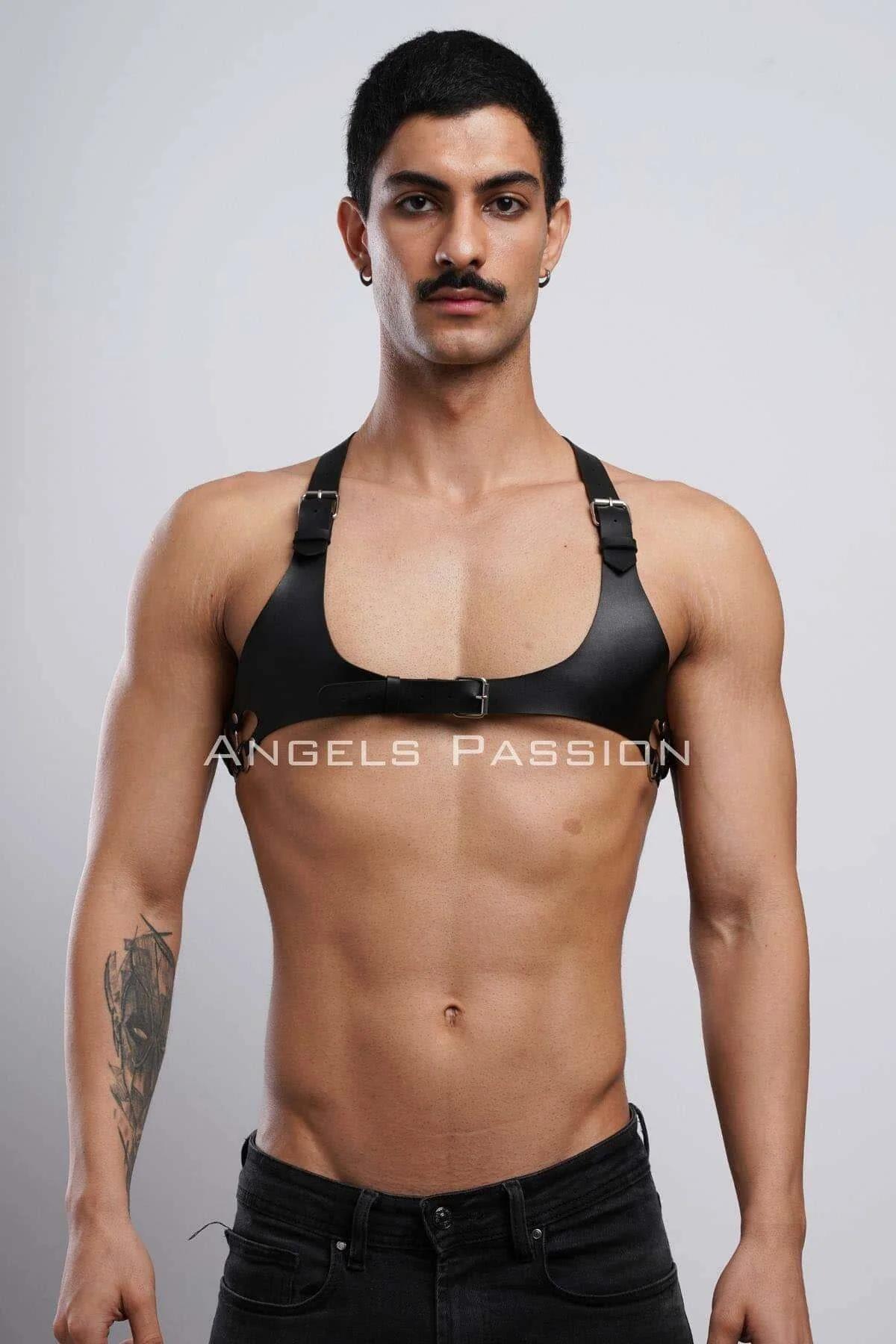 Adjustable Faux Leather Chest Harness
