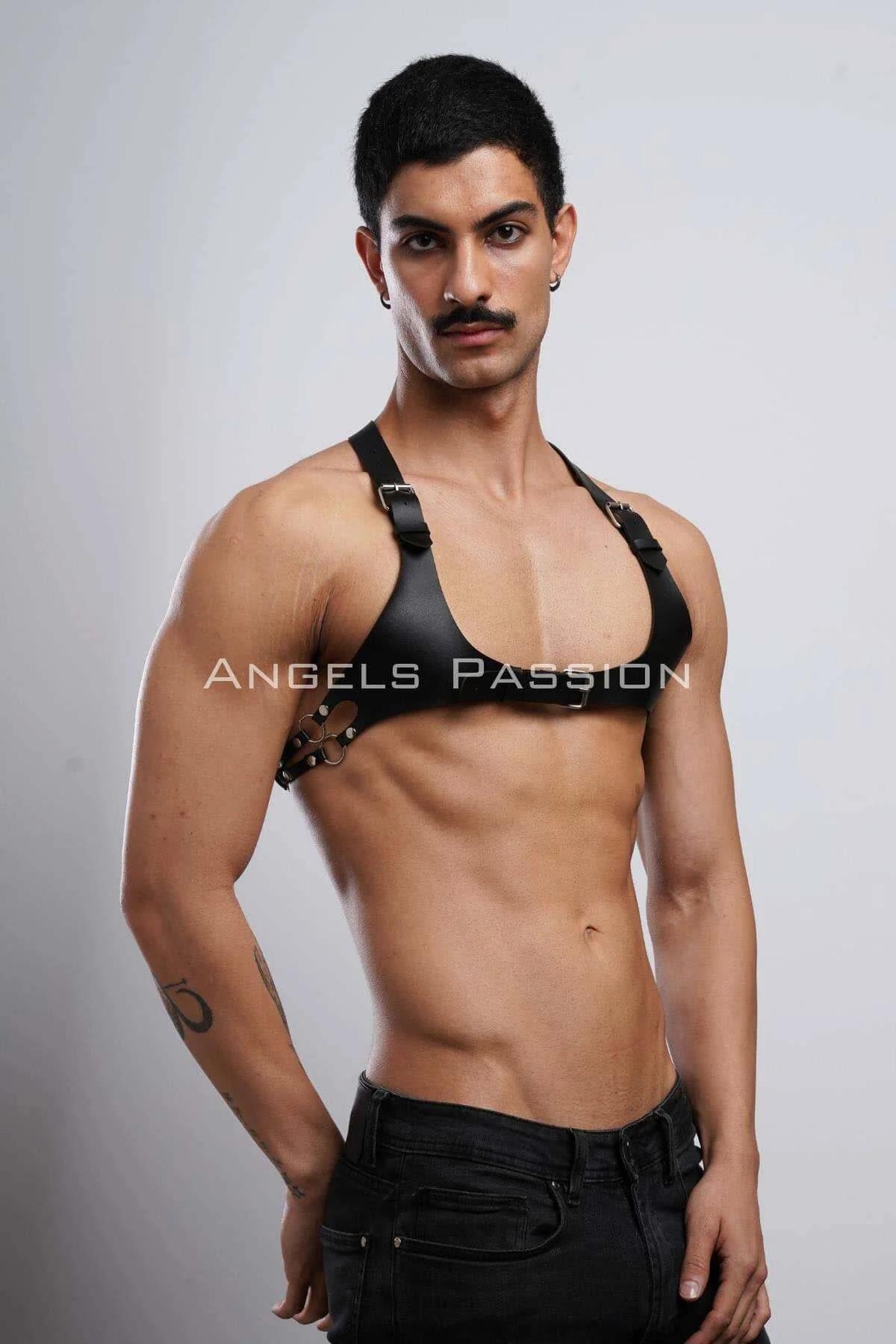 Adjustable Faux Leather Chest Harness