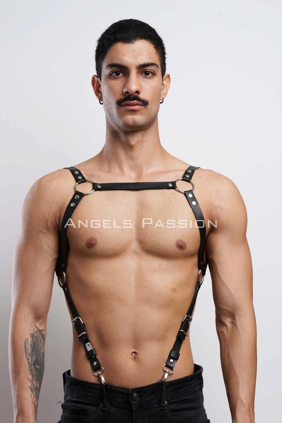 Adjustable Faux Leather Chest Harness