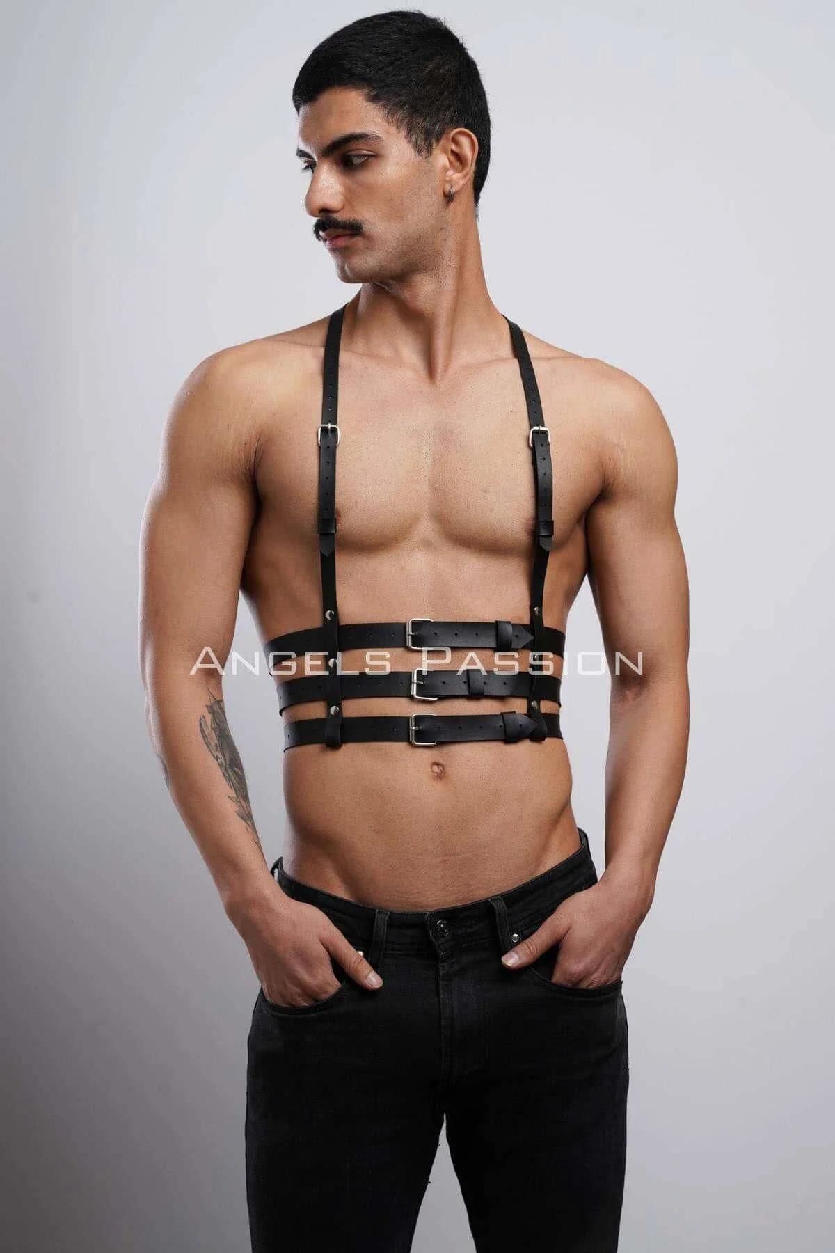Multi-Strap Faux Leather Chest Harness