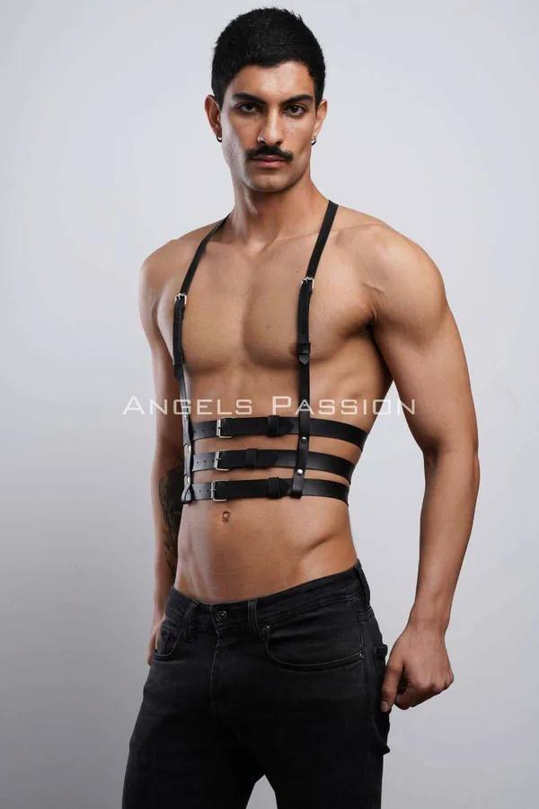 Multi-Strap Faux Leather Chest Harness