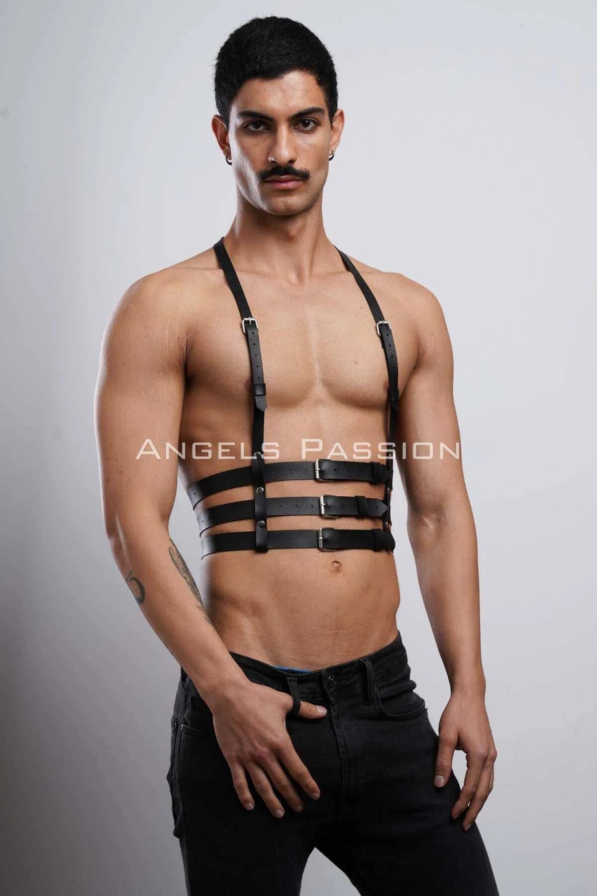 Multi-Strap Faux Leather Chest Harness