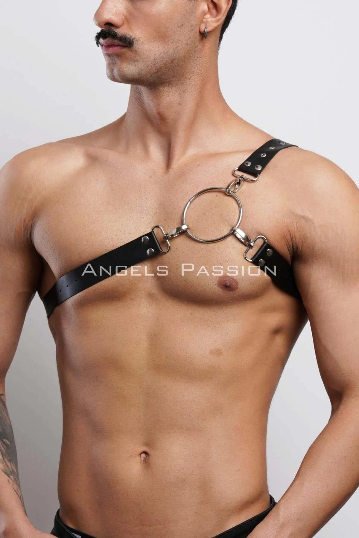Black O-Ring Chest Harness with Adjustable Strap