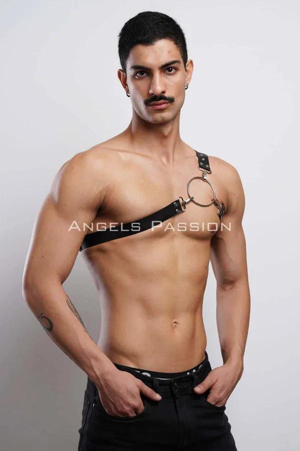 Black O-Ring Chest Harness with Adjustable Strap