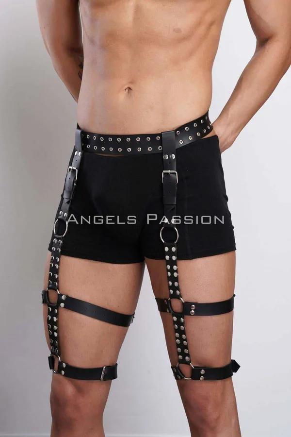 Studded Leg Harness with O-Ring Garters