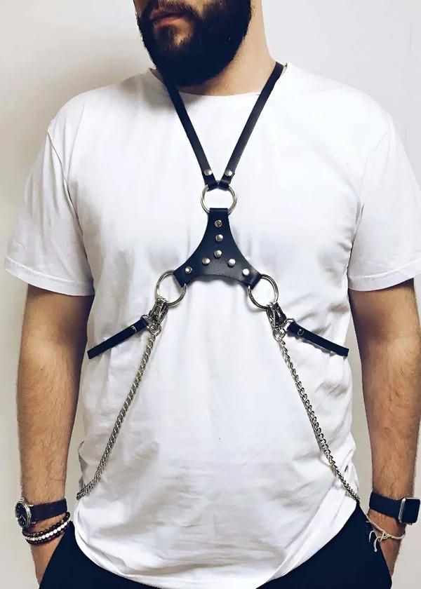 Classic Chest Harness with Silver O-Rings