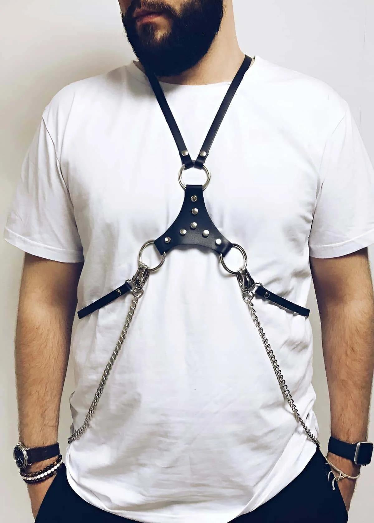 Classic Chest Harness with Silver O-Rings