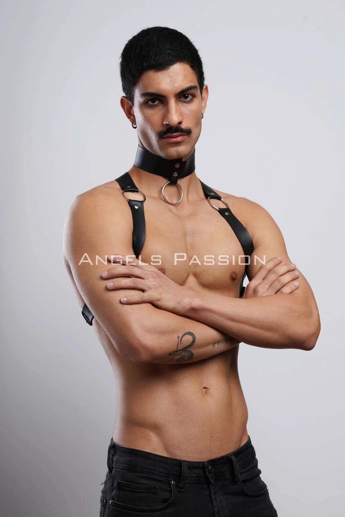 Choker & Chest Harness with O-Ring Detail
