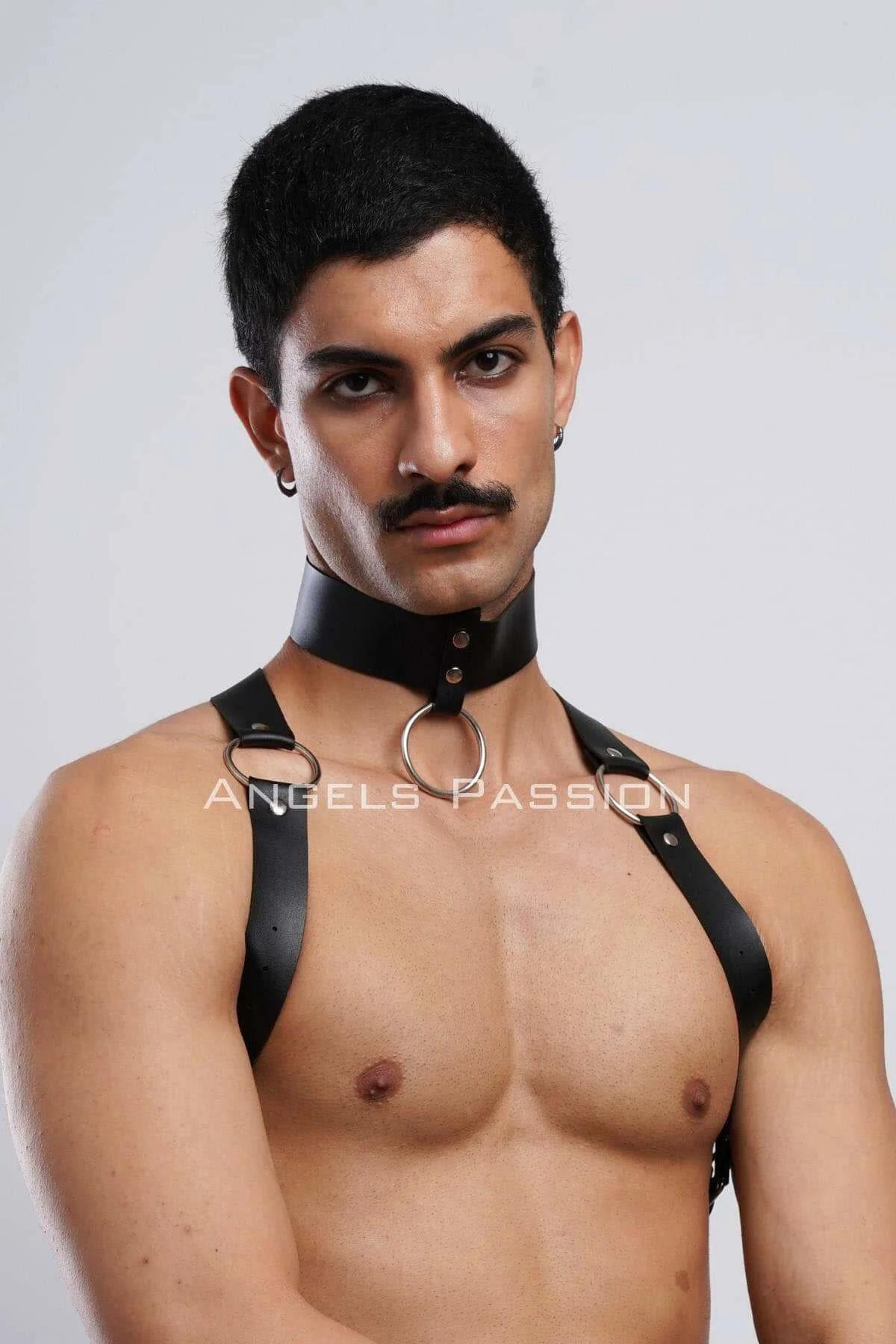 Choker & Chest Harness with O-Ring Detail