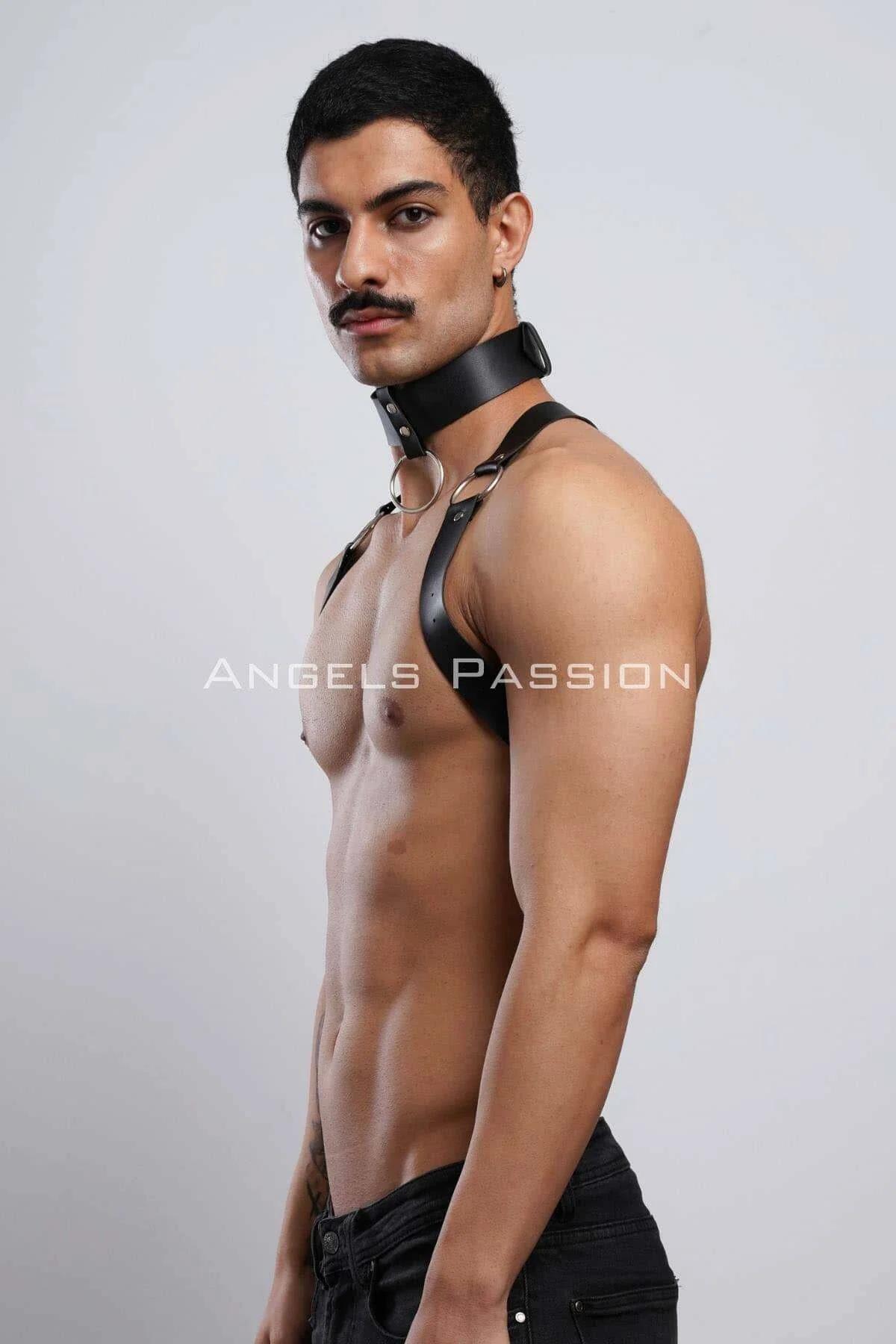 Choker & Chest Harness with O-Ring Detail