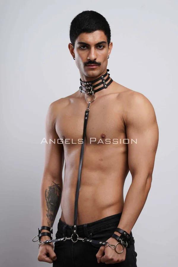 Full Body Harness with Collar & Cuffs Set