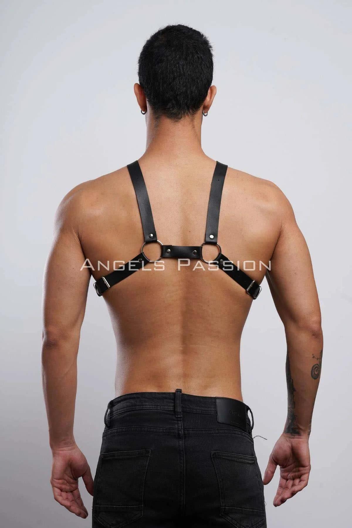 X-Back Faux Leather Body Harness with Adjustable Straps