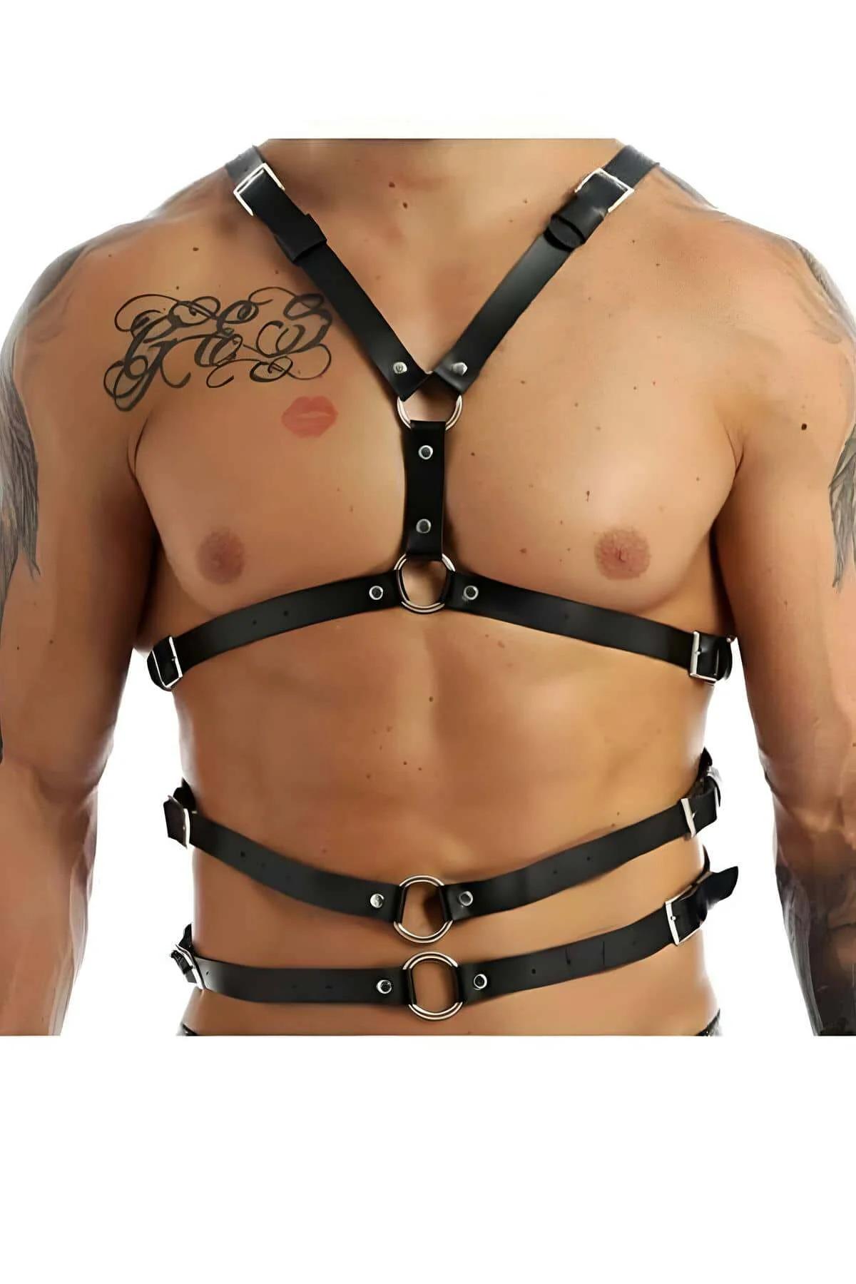 Adjustable Faux Leather Chest Harness