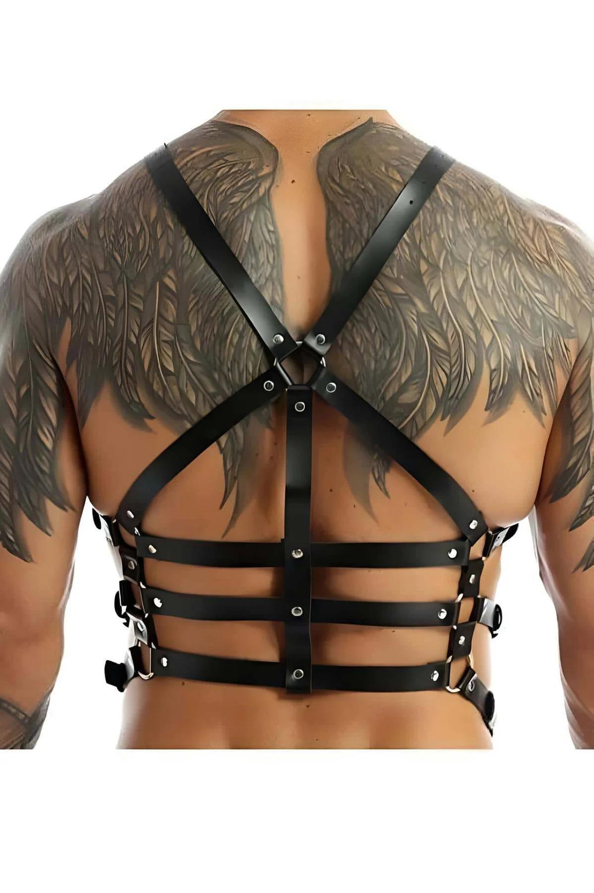 Adjustable Faux Leather Chest Harness